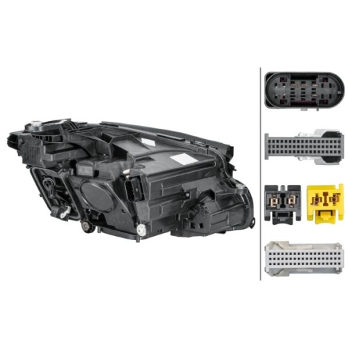 Far Mercedes Clasa E (W213), 03.2016-, partea Stanga, fara inscriptia Mercedes Benz; cu functie mascare faruri faza lunga; LED; electric; fara unitate control LED, HELLA
