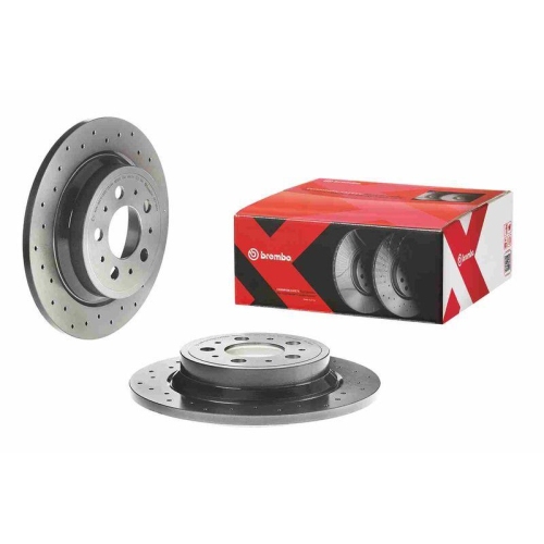 Set discuri frana Volvo S60 1 (384), S80 1 (184), V70 2 (285), Xc70 1 Cross Country (295), punte spate, 288x12, plin perforat, BREMBO