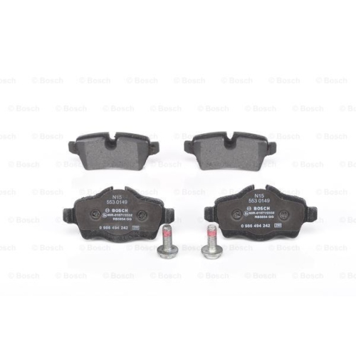 Set placute frana Bosch 0986494242, parte montare : Punte Spate