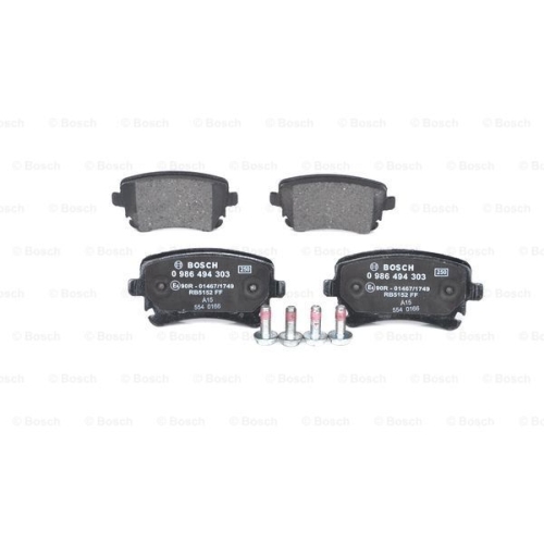 Set placute frana punte spate Audi A6 (C5/C6) 1997-2010; A8, 2003-2010, Seat Exeo (3r2); Vw Transporter 5, T5; 2003-2015, marca Bosch 0986494303