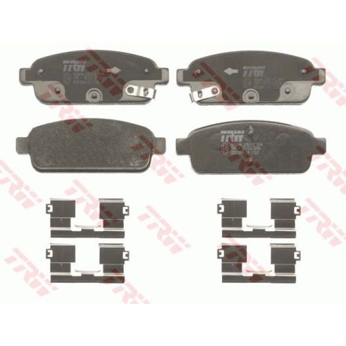 Set placute frana Punte spate Chevrolet Aveo Hatchback (T300), Cruze (J300) 2009-2014, Orlando (J309) 2010-2015, Trax, Volt; Opel Ampera, Astra J, Cascada (W13) 2013-2019, Mokka/Mokka X, 2012-2021, Zafira Tourer C (P12); 2001-2019, TRW GDB1844