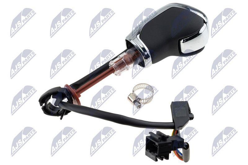 Nuca schimbator viteze VW Golf VI 2008-, Golf VII 2013-, Golf Plus 2005-, Passat B8 2014-, Skoda Superb 2015-, Octavia III 2012-, Seat Leon 2012-, Ibiza 2017-; cutie viteze automata, cromata, iluminare culoare alba; VW-065; NTY, aftermarket