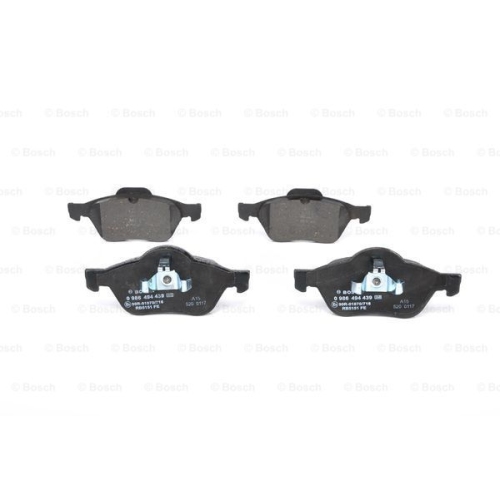 Set placute frana Bosch 0986494439, parte montare : Punte Fata, Renault Clio 3 (Br0/1, Cr0/1), 01.2005-2014, Megane II, 2002-2008, Scenic II, 2003-2010