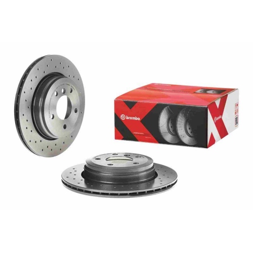Set discuri frana Bmw 5 (E60), 5 Touring (E61), 6 (E63), 6 Convertible (E64), 520 D, 520 i, 523 i, 525 d, 525 i, 528 i, 530 d, 530 i, 540 i, 545 i, 630 i, punte spate, 320x20, ventilat perforat, BREMBO