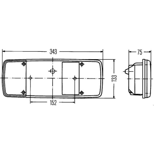 Stop lampa spate Hella 2VP003567121, 12V, 334x122x76mm, VW Transporter T4 1990-2003 pickup; LT 1975-1996; partea dreapta, 1 buc.