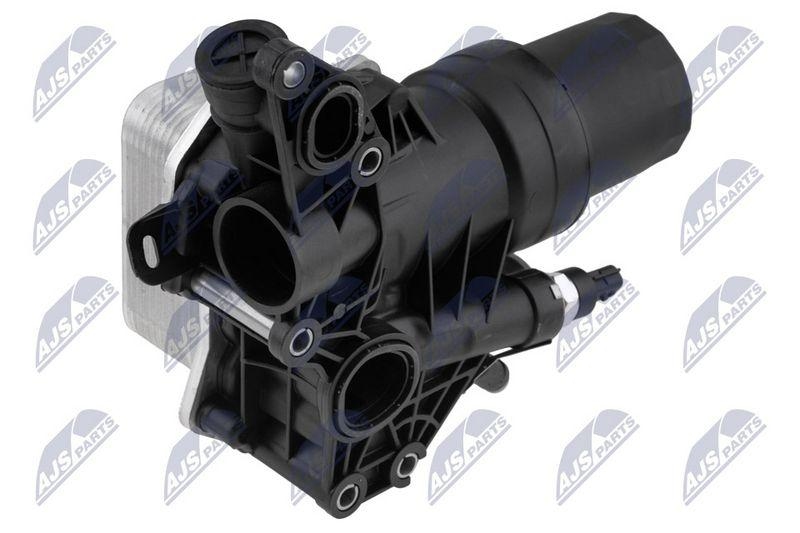 Radiator ulei cu filtru Renault Captur II 1.5 DCI 2020-, Nissan Qashqai II 1.5 DCI 2018-, Mercedes A (W177) 160 D, 180 D 2018-, Dacia Duster 1.5 DCI 2017-; 213058627R; NTY, aftermarket