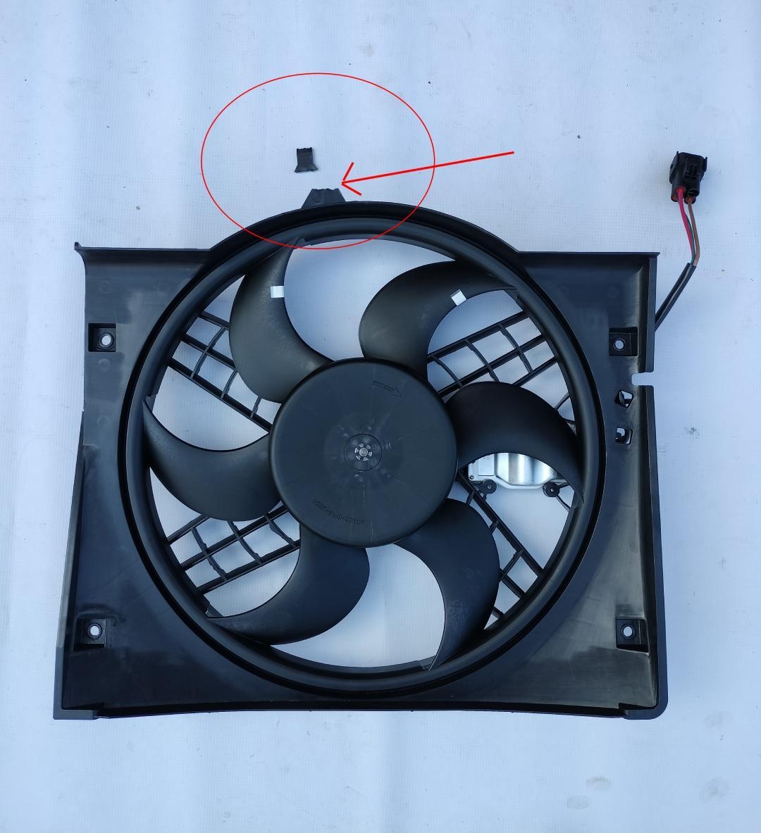 GMV radiator electroventilator Bmw Seria 3 E46, 1998-2006 (320d), Motorizare 2.0 D Diesel, tip climatizare Cu/fara AC, dimensiune 220W/420mm, 3 pini, Aftermarket -CLEMA RUPTA