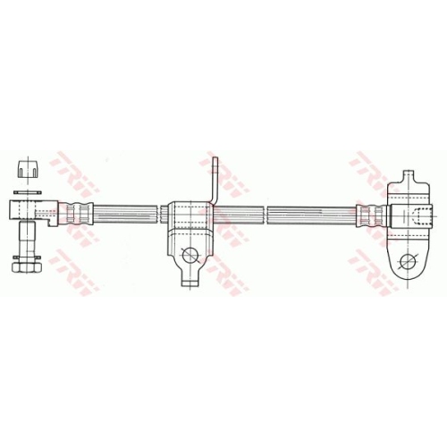 Furtun frana Ford Transit (Fd) Trw PHD953, parte montare : punte fata, stanga