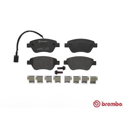 Placute frana Fiat 500 (312 ), 500 C (312 ), Doblo Box/Minivan (223 ), Doblo Mpv - Multi-Purpose Vehicle (119, Grande Punto (199 ), Punto (199 ), Punto Van (199 ), punte fata, cu senzor uzura, BREMBO