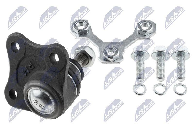 Pivot brat suspensie VW Golf IV 1997-2004, Bora 1998-2005, Jetta II 2005-, New Beetle 1998-, Audi A3 1996-; partea dreapta, punte fata, inferior, set montaj; 1J0407366H; NTY, aftermarket