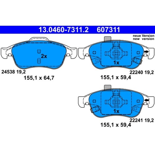 ATE set placute frana,frana disc