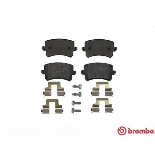 Placute frana Audi Q3 (8ub), Seat Alhambra (710), VW CC B7 (358), Golf 5 (1k1), Passat B7 (362), Passat Alltrack B7 (365), Passat B6 (3c2), Passat B6 Variant (3c5), Sharan (7n1), Tiguan (5n), punte spate, BREMBO