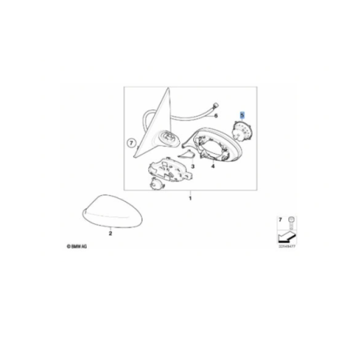 Actuator oglinda exterioara BMW i8; Seria 1; Seria 3; Seria 5; Seria 6; Seria 7, X1 X3 X4 X5 X6 X7 partea stanga=dreapta, cu functie memorie