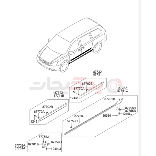 Clema Fixare Bandou caroserie O.E. 877562E000 Hyundai iX35 iX55 Kona Santa Fe, Sonata Tucson Veracruz, Kia Carnival Ceed, Niro Picanto, Sorento, 1 buc.
