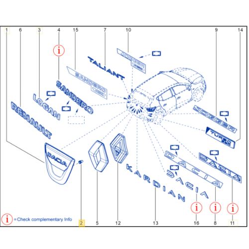 Clips Mentinere Dacia Logan, Sandero, Duster, Dokker, Lodgy, Renault 7703081151, Agrafa Fixare Embleme, Logo