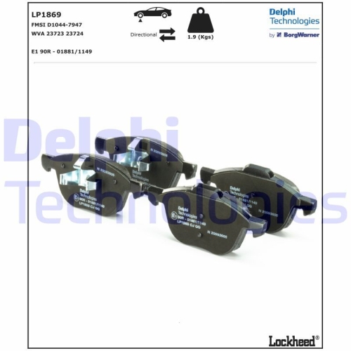 DELPHI set placute frana,frana disc