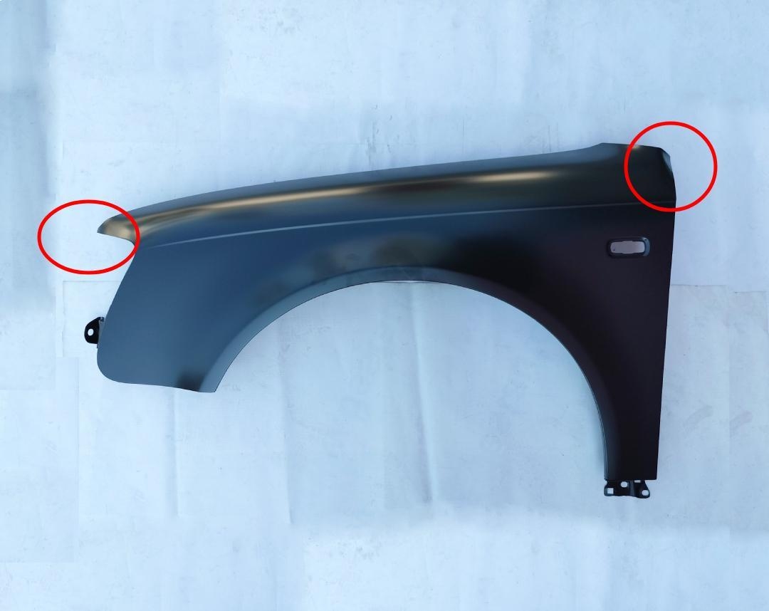 Aripa fata Audi A4 (B7), 11.2004-03.2008, partea Stanga, cu gaura pentru semnalizare, 8E0821105D, 133501 -INDOITA LA COLTURI