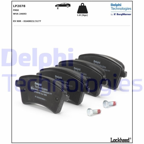 DELPHI set placute frana,frana disc