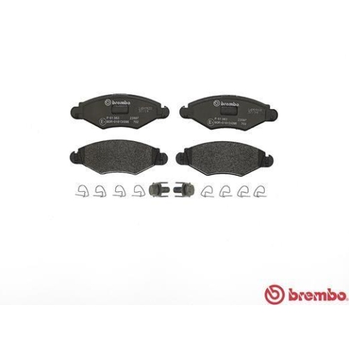 Placute frana Citroen Xsara (N1) 04.97-12.05, Xsara Box Body/Liftback (N3) 05.98-03.05; Peugeot 206 Liftback (2a/C) 08.98-12.12, 206 Saloon 03.07-, 206 Sw (2e/K) 07.02-, 206 Van 04.99-03.09, 206+ (2l 2m) 01.09-08.13, Fata, BREMBO