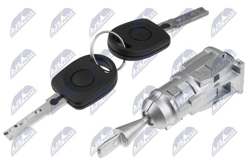 Set incuietoare usa fata VW Polo 2010-; partea stanga, cu doua chei; 107837167BA; NTY, aftermarket