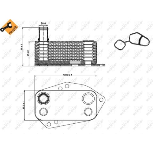 NRF Radiator ulei, ulei motor EASY FIT