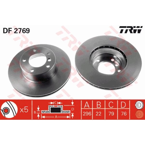 Disc frana Bmw Seria 5, 1995-2004, TRW
