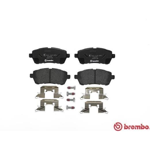 Placute frana Ford Fiesta Sedan 04.10-04.17, Fiesta 6 (Cb1 Ccn) 06.08-04.17, Fiesta 6 Van 08.08-04.17; Mazda 2 (De Dh) 07.07-06.15, Fata, BREMBO