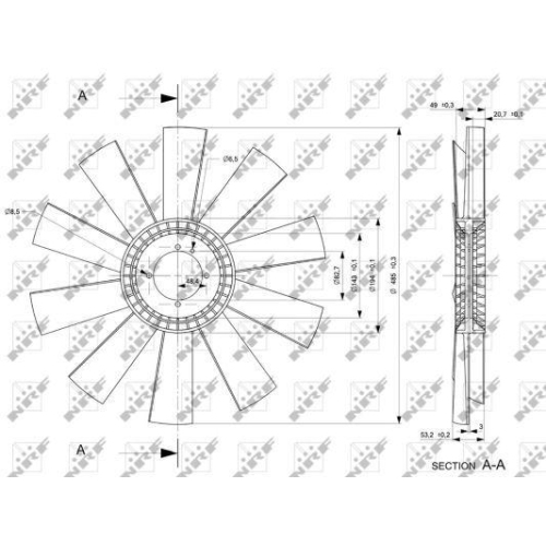 NRF Paleta ventilator, racire motor