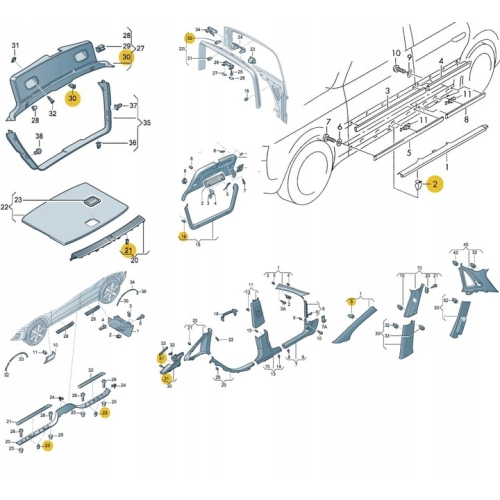 Clema fixare MERCEDES W169/W176, W245/W246, W204/W205, C117/C218, W212/W213, X156, X253, X204, X166, W166, VW GOLF 4, 5, PASSAT B5, POLO, TOUAREG, TOURAN, Skoda FABIA, OCTAVIA SUPERB, YETI, AUDI 100, 80, A2; A3, A4, A5/S5; A6, Q3, Q5, Q7, TT, Seat; 10 buc