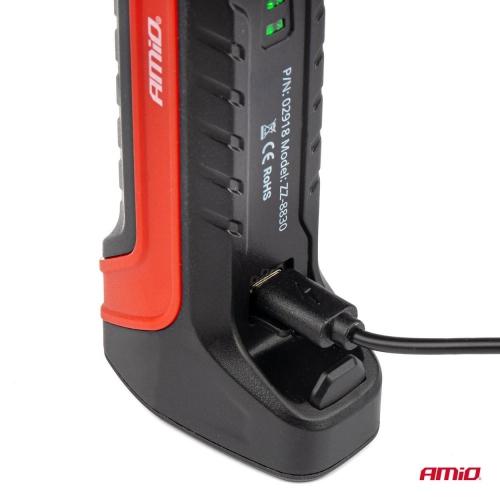 Lanterna de lucru cu brat flexibil, 4W, 2200mAh, 6500K, 400lm, cu port USB-C, AMiO