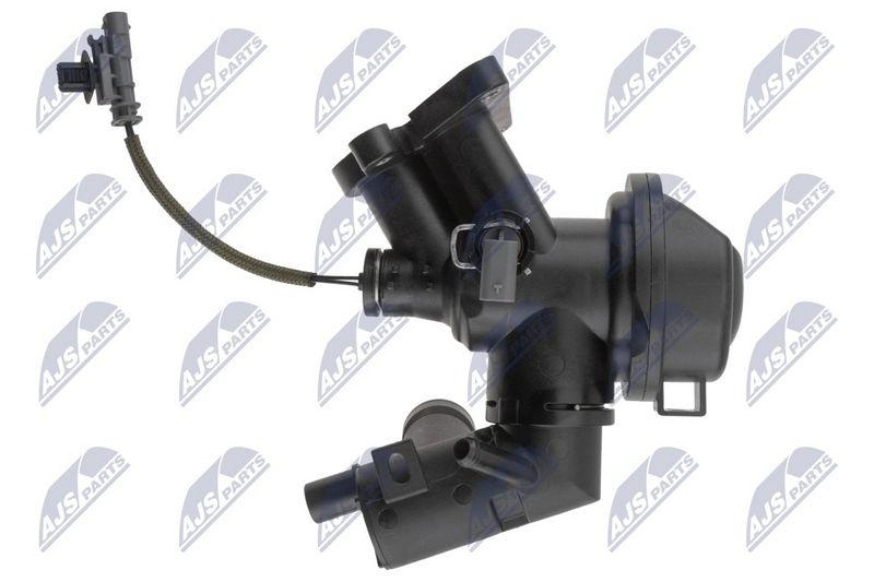 Termostat cu carcasa Jaguar E-Pace, F-Pace 2.0 2017-, Land Rover Discovery Sport 1.5 / 2.0 2022-, Range Rover Evoque 2.0 2022-; JDE39955; NTY, aftermarket