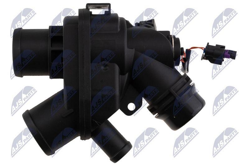 Termostat cu carcasa Jaguar Xj X351 3.0 2012-, Xf X260 3.0 2017-, Xe X760 3.0 2015-, F-Type X152 3.0 2012-, F-Pace X761 3.0 / 5.0 2015-, Land Rover Discovery IV 3.0 2013-, Discovery V 3.0 2016-, Range Rover IV 3.0 2013-, Velar 3.0 2017-; LR107288; NTY