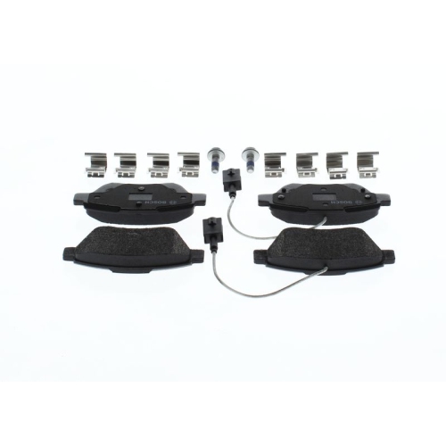 Set placute frana fata BOSCH, Fiat 500 (312), 07.2007-, 500 C (312), 2009-, Bravo (198), 2006-, Linea, 10.2006-, Punto (199), 2012-, Fata; puntea fata