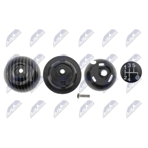 Maner schimbator viteze Fiat 500 2007-, Negru Carbon Fiber Texture-Capac Negru-5 trepte, FT-020