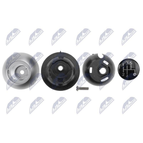 Maner schimbator viteze Fiat 500c Abarth 2007-, Matte Argintiu-Capac Negru, 5 trepte, FT-022