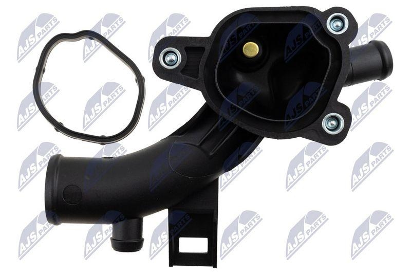 Carcasa termostat Opel Corsa D/E 1.2 / 1.4 2009-, Astra J 1.4 2009-, Adam 1.2 / 1.4 2012-, Meriva B 1.4 2010-; varianta 2; 1338487; NTY, aftermarket