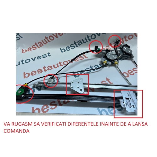 Macara geam VW Transporter T4; CARAVELLE; MULTIVAN 07.1990-03.2003 usa Fata, partea Stanga electrica 9567PSE1, mufa motoras cu 2 pini