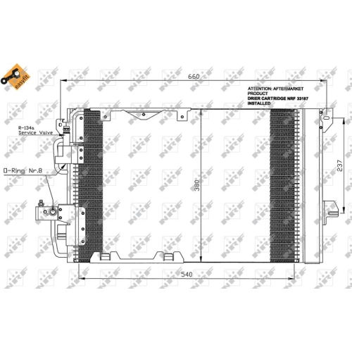 Condensator climatizare, Radiator clima Opel Astra G (F48, F08), Zafira A (F75), 2.0 benzina, NRF, 13192901