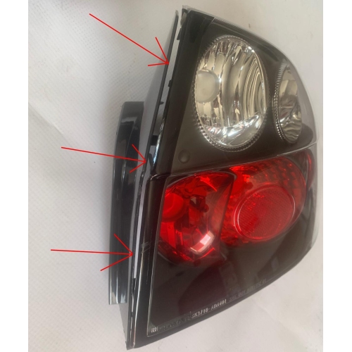 Set stopuri Spate Audi A4 (B6), 11.2000-11.2004, Sedan, partea Stanga+Dreapta, negru, transparent; tuning; Omologare: ECE, Taiwan -ORNAMENT CRAPAT STOP DREAPTA