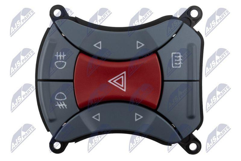 Comutator lumini avarie Fiat Doblo 2000-2010; 18+8 pini, versiuni cu coborare automata a geamului, pe partea volanului; 7353727040E; NTY, aftermarket