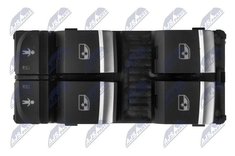 Comutator macara geam Audi A4 2016-, A5 2017-, Q5 2017-, Q7 2016-, Rs4 2018-, Rs5 2018-; cromat; 4M0959851B; NTY, aftermarket
