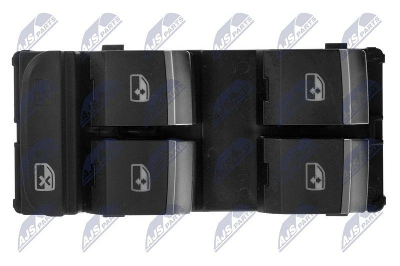 Comutator macara geam Audi A4 2016-, A5 2017-, Q5 2017-, Q7 2016-, Rs4 2018-, Rs5 2018-; cromat; 8W0959851E; NTY, aftermarket
