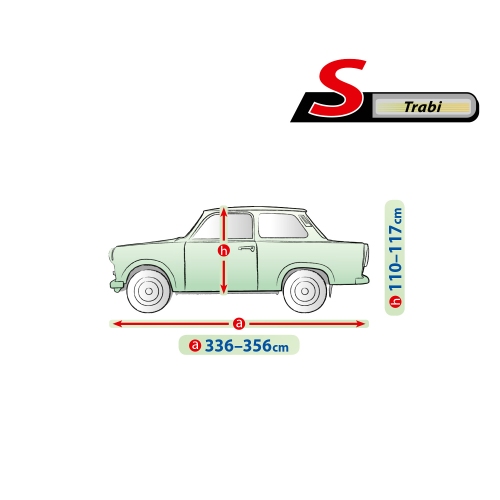 Prelata auto, husa exterioara Mobile Garage S Trabi, 336-356cm