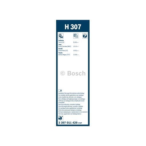 Lamela stergator spate BOSCH Twin 3397011429, BOSCH 300 mm, Dodge Durango 2010-2015; Terios 2006-, Jeep Grand Cherokee 2005-2013, Lexus NX, 02014- liftback; Suzuki Grand Vitara JT 2005-; Toyota Avensis T27 20082015 combi, Daihatshu Terios 2006-