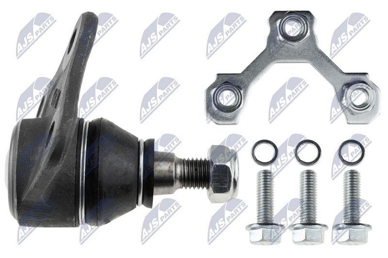 Pivot brat suspensie VW Golf IV 1997-2004, Bora 1998-2005, Jetta II 2005-, New Beetle 1998-, Audi A3 1996-; partea dreapta, punte fata, inferior, set montaj; 1J0407366H; NTY, aftermarket