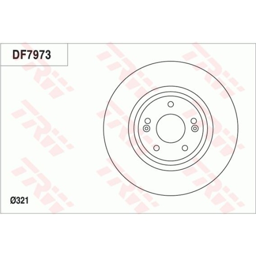 Disc frana Trw DF7973, parte montare : punte fata