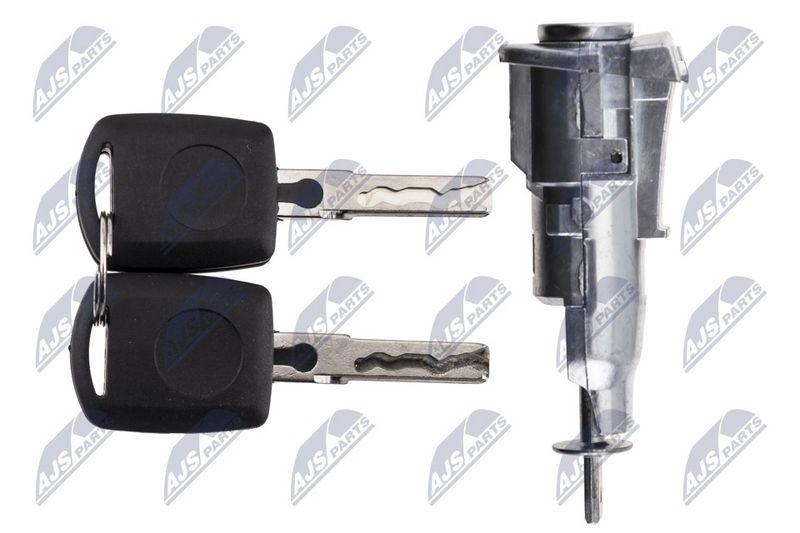 Set incuietoare usa fata Skoda Octavia II 2004-; partea stanga, cu doua chei; 107837167KT; NTY, aftermarket
