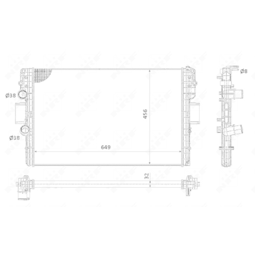 Radiator racire motor Iveco Daily 4, 650x453x34mm NRF, 504152995