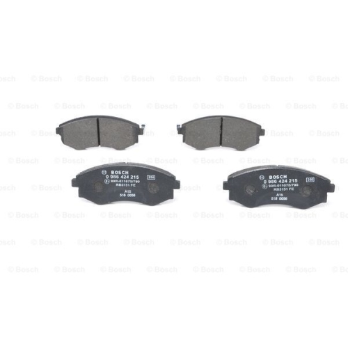 Set placute frana punte fata Hyundai Coupe (Rd), Elantra (Xd), Lantra 1990-2000, Matrix (Fc), Sonata 1987-2005, Kia Joice; Magentis, Nissan 200 Sx (S13), Prairie Pro, Axxess (M11), Primera Traveller (W10), Daewoo / SSangyong Korando Musso, Bosch