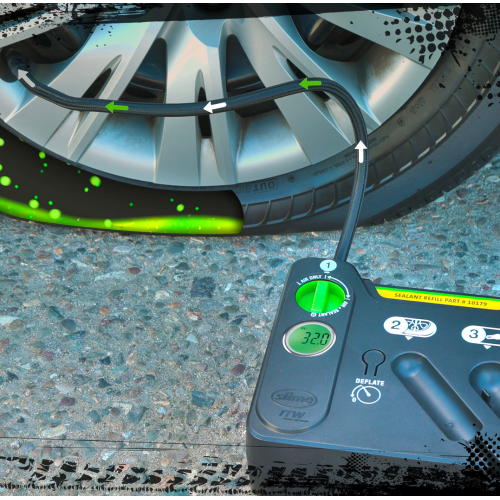 Compresor aer 12V cu spuma Flat Tire, Slime